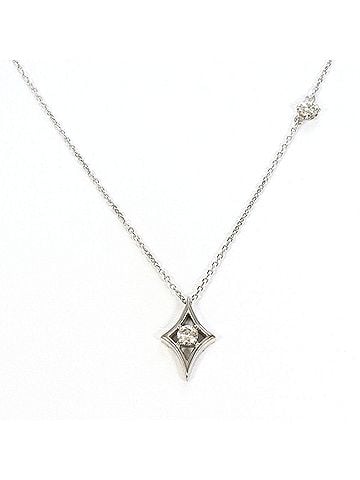 Unbranded 18K (18-karat white gold) necklace with 0.13ct diamond, total weight 1.3g, 41cm length, jewelry. (view 1)
