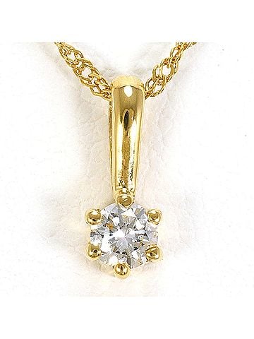 Unbranded 18K (18-karat) Yellow Gold Necklace with Diamond (carat weight not stamped), Total Weight 1.5g, 40cm, Jewelry (view 1)