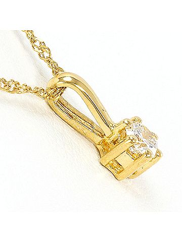 Unbranded 18K (18-karat) Yellow Gold Necklace with Diamond (carat weight not stamped), Total Weight 1.5g, 40cm, Jewelry (view 2)