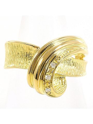 Unbranded 18K (18-karat) Yellow Gold Ring with 0.02ct Diamond, Total Weight 6.5g, Jewelry (view 1)