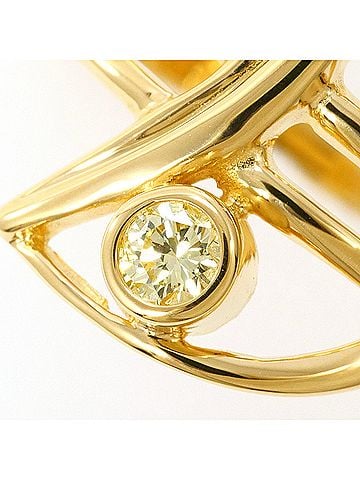 Unbranded 18K (18-karat) Yellow Gold Ring with 0.10 ct Diamond, Total Weight 3.2g, Jewelry (view 2)