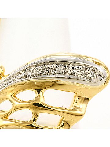 Unbranded PT900 Platinum 18K YG Yellow Gold Ring with 0.05 ct Diamond, Total Weight 7.0g, Jewelry (view 2)