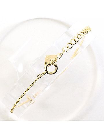 Unbranded 18K (18-karat) Yellow Gold Bracelet with 0.17ct Diamonds, Total Weight 0.7g, 18.5cm, Jewelry (view 2)