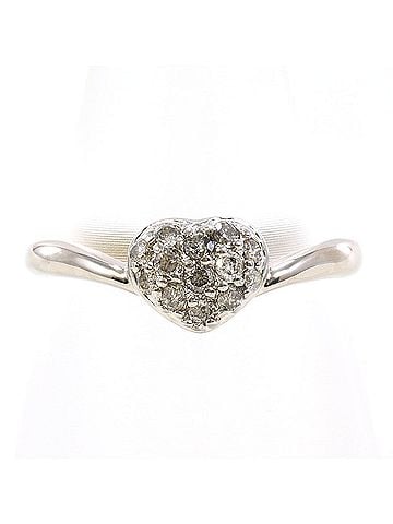 Unbranded 18K (18-karat white gold) ring with a 0.20 ct diamond, total weight 2.3g. Jewelry. (view 1)