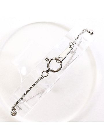 Unbranded 18K (18-karat white gold) bracelet, total weight 1.5g, 18cm, jewelry. (view 2)