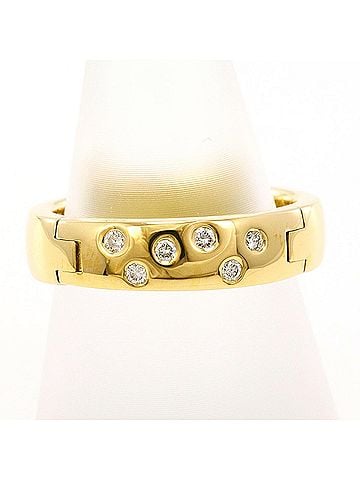 Unbranded 18K (18-karat) Yellow Gold Ring with 0.10 ct Diamond, Total Weight 7.3g, Jewelry (view 1)