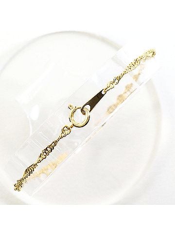 Unbranded 18K (18-karat) Yellow Gold Bracelet, Total Weight 1.2g, 18.5cm, Jewelry (view 2)