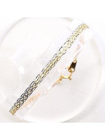 Unbranded 18K (18-karat) Yellow Gold Bracelet, Total Weight 1.2g, 18cm, Jewelry (view 1)