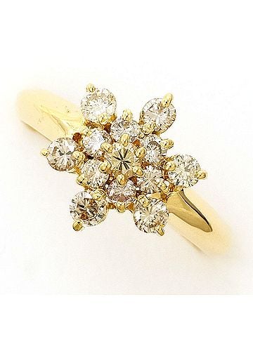 Unbranded 18K (18-karat) Yellow Gold Ring with Brown Diamond (0.52ct), Total Weight 1.9g, Jewelry (view 1)
