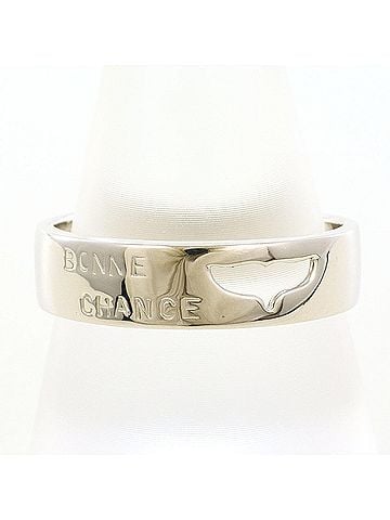 Unbranded 18K (18-karat white gold) ring, total weight 4.3g, jewelry. (view 1)