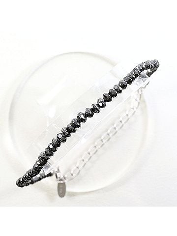 Unbranded 18K (18-karat white gold) bracelet with black diamonds, 10.00ct, total weight 3.2g, 22cm length. Jewelry. (view 1)