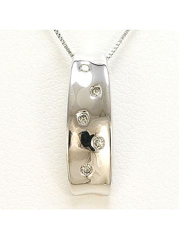 Unbranded 18K (18-karat white gold) necklace with 0.06ct diamond, total weight 2.6g, 40cm length, jewelry. (view 1)