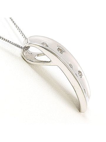Unbranded 18K (18-karat white gold) necklace with 0.06ct diamond, total weight 2.6g, 40cm length, jewelry. (view 2)