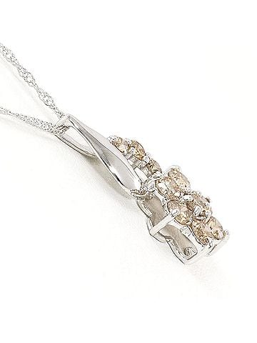 Unbranded 18K (18-karat white gold) necklace with brown diamond (1.0ct), total weight 2.4g, 42cm length. Jewelry. (view 2)