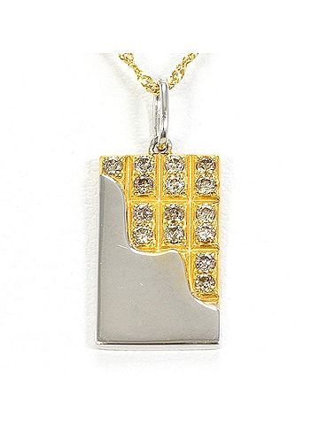 Unbranded 18K (18-karat) Yellow Gold Necklace with Brown Diamond (0.15ct), Total Weight 2.9g, 39cm, Jewelry (view 1)