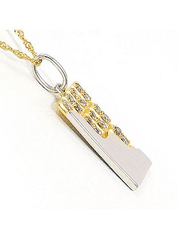 Unbranded 18K (18-karat) Yellow Gold Necklace with Brown Diamond (0.15ct), Total Weight 2.9g, 39cm, Jewelry (view 2)