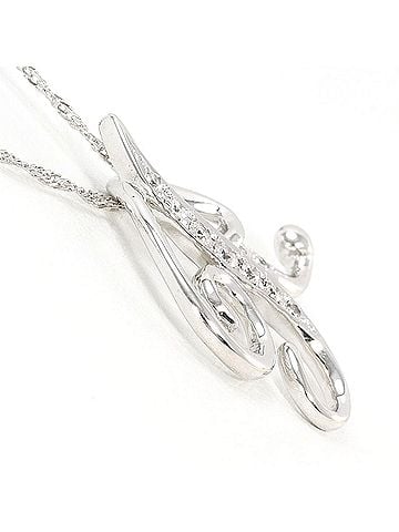 Unbranded 18K (18-karat white gold) WG (white necklace with 0.079ct diamond, total weight 2.4g, 41cm length. Jewelry. (view 2)
