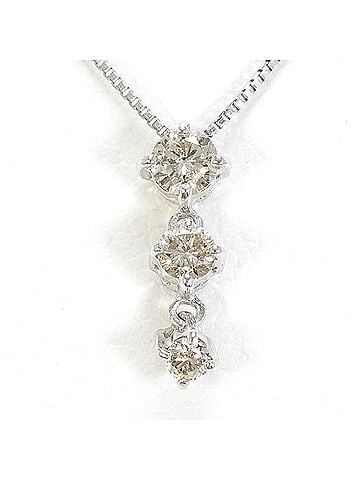 Unbranded 18K (18-karat white gold) necklace with 0.20ct diamond, total weight 1.4g, 40cm length, jewelry. (view 1)