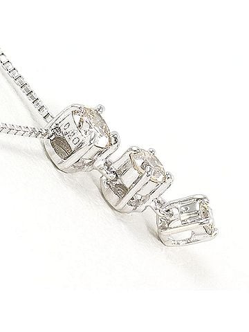 Unbranded 18K (18-karat white gold) necklace with 0.20ct diamond, total weight 1.4g, 40cm length, jewelry. (view 2)