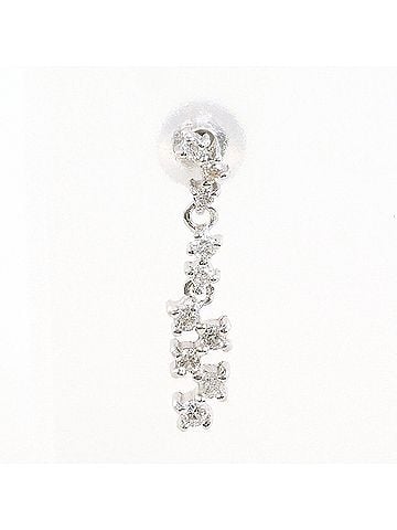 Unbranded 18K (18-karat white gold) single earring with 0.10ct diamond, total weight 0.6g. Jewelry. (view 1)