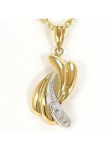 Unbranded PT900 Platinum 18K Yellow Gold Necklace with 0.02 ct Diamond, Total Weight 5.5g, 40cm Length, Jewelry (view 1)