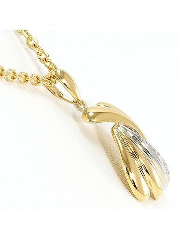 Unbranded PT900 Platinum 18K Yellow Gold Necklace with 0.02 ct Diamond, Total Weight 5.5g, 40cm Length, Jewelry (view 2)