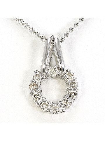 Unbranded 18K (18-karat white gold) and PT850 (platinum) necklace with a 0.15ct diamond, total weight 4.4g, 40cm length. Jewelry. (view 1)