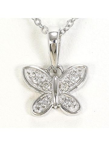 Unbranded 18K (18-karat white gold) necklace with diamond (carat weight not stamped), total 2.1g, 40cm length, jewelry. (view 1)