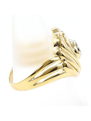 Unbranded PT900 Platinum 18K Yellow Gold Ring with Diamonds (0.08ct and 0.01ct), Total Weight 3.7g, Jewelry (view 2)