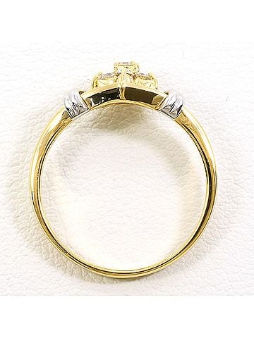 Unbranded PT900 Platinum 18K YG Yellow Gold Ring with 0.22ct Diamond, Total Weight 2.9g, Jewelry (view 2)