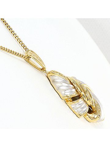 Unbranded PT900 Platinum 18K Yellow Gold Necklace with 0.08 ct Diamond, Total Weight 12.9g, 41cm, Jewelry (view 2)