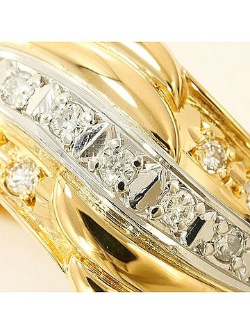 Unbranded Platinum (PT) and yellow gold (YG) ring with a 0.13ct diamond, total weight 5.1g. Jewelry. (view 2)