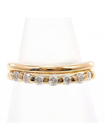 Unbranded 18K (18-karat gold) Pink Gold Ring with 0.19ct Diamond, Total Weight 1.7g, Jewelry (view 1)