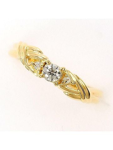 Unbranded 18K (18-karat) Yellow Gold Ring with Diamonds: 0.10ct and 0.02ct, Total Weight: 1.7g, Jewelry (view 1)