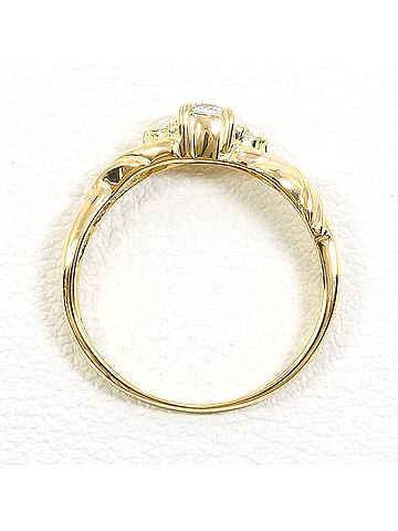 Unbranded 18K (18-karat) Yellow Gold Ring with Diamonds: 0.10ct and 0.02ct, Total Weight: 1.7g, Jewelry (view 2)