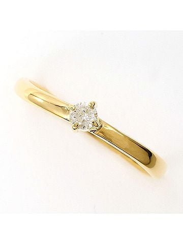 Unbranded 18K (18-karat) Yellow Gold Ring with 0.10ct Diamond, Total Weight 1.1g, Jewelry (view 1)