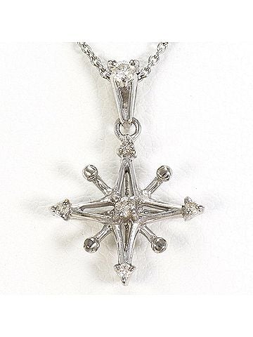 Unbranded 18K (18-karat white gold) necklace with 0.08ct diamond, total weight 2.5g, 40cm length, jewelry. (view 1)
