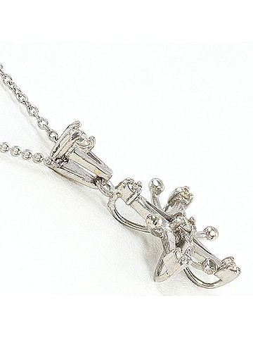 Unbranded 18K (18-karat white gold) necklace with 0.08ct diamond, total weight 2.5g, 40cm length, jewelry. (view 2)