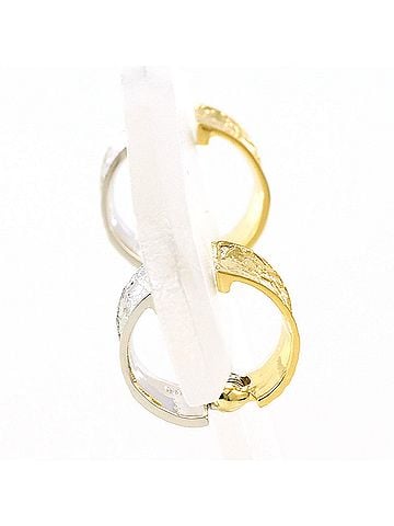 Unbranded 18K (18-karat) Yellow Gold (YG) and Platinum (PT900) Earrings, Total Weight 2.0g, Jewelry (view 2)
