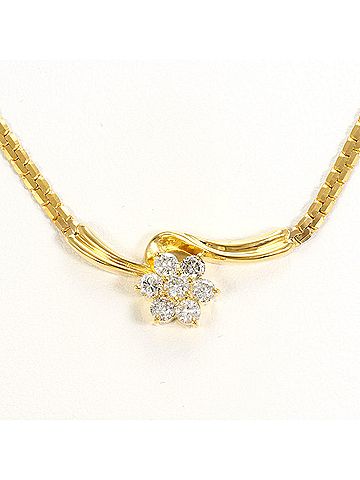 Unbranded 18K (18-karat) Yellow Gold Necklace with 0.50ct Diamond, Total Weight 8.9g, 42cm, Jewelry (view 1)