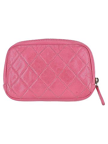 Chanel Chanel Classic Quilted Caviar Leather 'CC' Logo Cosmetic Case/Pouch (view 2)