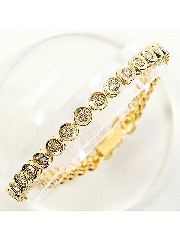 Unbranded 18K (18-karat) Yellow Gold Bracelet with 2.00ct Diamonds, Total Weight 9.6g, 18cm, Jewelry (view 1)