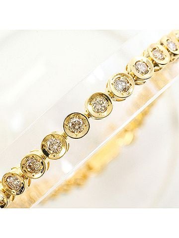 Unbranded 18K (18-karat) Yellow Gold Bracelet with 2.00ct Diamonds, Total Weight 9.6g, 18cm, Jewelry (view 2)