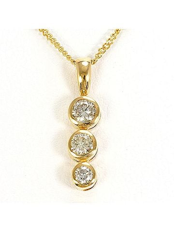 Unbranded 18K (18-karat) Yellow Gold Necklace with 0.35ct Diamond, Total Weight 3.0g, 40cm Length, Jewelry (view 1)