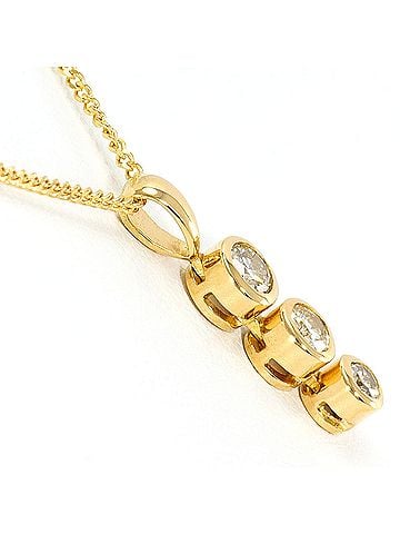Unbranded 18K (18-karat) Yellow Gold Necklace with 0.35ct Diamond, Total Weight 3.0g, 40cm Length, Jewelry (view 2)