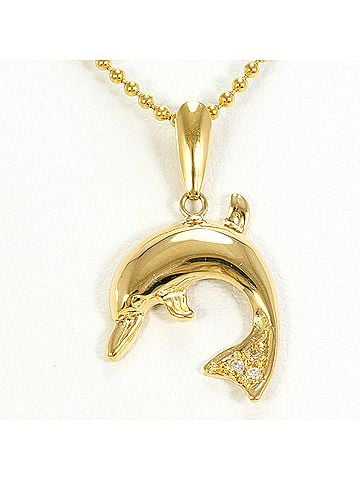 Unbranded 18K (18-karat) Yellow Gold Necklace with 0.02ct Diamond, Total Weight 3.8g, 40cm Length, Jewelry (view 1)