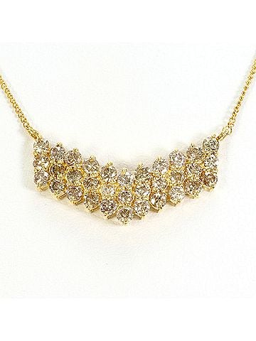 Unbranded 18K (18-karat) Yellow Gold Necklace with Brown Diamond 1.00ct, Total Weight 2.9g, 42cm, Jewelry (view 1)