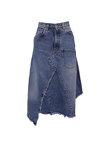 Loewe Loewe Midi Asymmetric Skirt in Light Blue Denim (view 1)