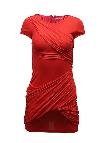 Alice + Olivia Alice + Olivia Draped Detail Dress in Red Acetate (view 1)