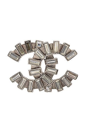Chanel CC Brass Strass Baguette Brooch (view 1)